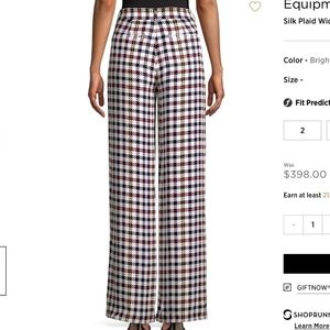 Arwen Plaid Silk Trousers - Multicolor - Equipment